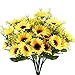 Produktbild LHXHL 4 Stücke künstliche Blumen Sonnenblumenstrauß Gefälschte Blumen Hochzeit Familie Gartenparty Blumengesteck Outdoor-Dekoration