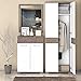 Produktbild Garderobe Komplett - Set B Sagone, 3-teilig, Farbe: Eiche Dunkelbraun / Weiß