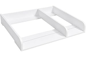ComfortCove Skötbordstillsats med Sidofack, Rundade Sidor, 80x70 cm, Vit | Skötbordstopp för Byrå Justerbar Utdragbar 34–50cm för Olika Byråer, Skötbordsinsats Baby, Skötbordspåbyggnad