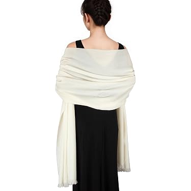 Sciarpa Pashmina Donna In Misto Seta E Cashmere, Colore Turchese Pieno, Morbida E Avvolgente
