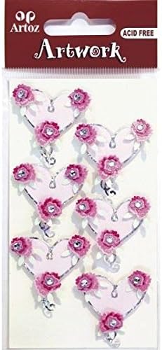 Pink Heart Craft Embellishment Wedding Or Marriage Celebration Card Topper Scrapbooking Stickers