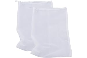 Therpin Reusable Nylon Fine Mesh Food Strainer Bag, All Purpose Food Grade Filter for Almond Milk, Coffee, Home Brewing, Hop, Juice (45cm x 30cm, 2 Pcs)