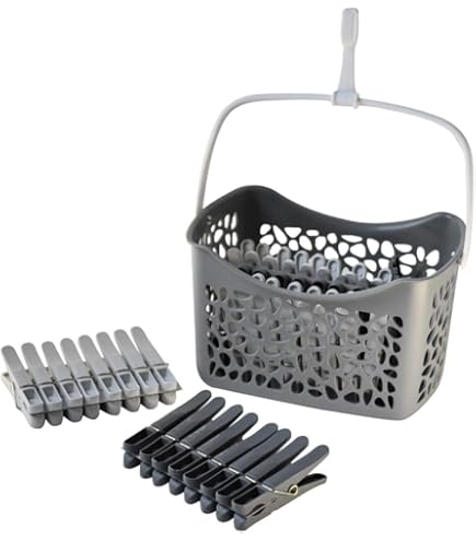 30 Mollette Per Bucato Antiscivolo Con Cestino - Ideali Per Vestiti, Calze E Foto | Verde - Foto 6