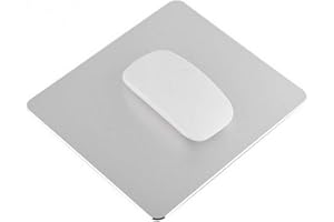 DIGIFLEX Tapete para ratón Aluminio-Antideslizante Metal-Impermeable Resistente y Duradero-Diseño Moderno y Elegante-Protección Mesa Juegos en casa-22x18cm-Plata