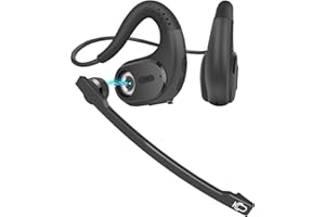 Seflorgo Bluetooth 5.3 Headset mit Mikrofon, Open-Ear-Kopfhörer mit Noise-Cancelling-Mikrofon für HD-Anrufe, Kabellose Headsets für Arbeit, Office, Meetings, Leicht & Bequem, Mehrpunktverbindung, 12H