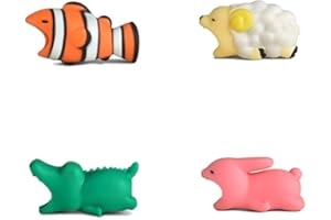 Newseego Câble Compatible pour iPhone, Câble Protector Câble Saver Chargeur Chewers Cable Accessoire pour Câble de Morsure d'animal Mignon Protège - 4 Paquet (Poisson-Clown, Lapin, Crocodile, Mouton)