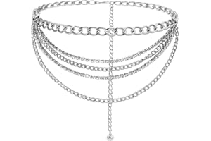 Zookey Couches Strass chaîne de taille or Rave taille chaîne ceinture harnais corps chaîne été plage corps chaîne pour femmes et filles