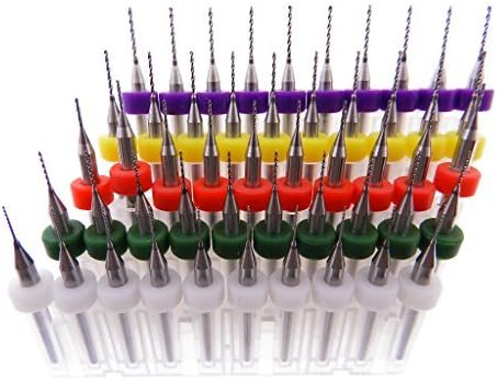 50pc Tungsten Carbide Micro Drill Bits Set Drill Press Dremel Pin-Vise 10 each .4mm .5mm .6mm .7mm .8mm 1/8 Shank 3.175mm TOY JEWELRY MAKING, Crafts, CNC, PCB, Woodworking, MODEL TRAINS CARS BOATS!! by Daewon Industries