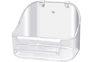 GURECOD Pet Bird Bath Box, Bird Caged Parrot Bathing Tub, Bird Cage Accessory Bathing Tub Bath for Small Brids Parakeet Canary Budgerigar Lovebirds (1PCS Transparent)