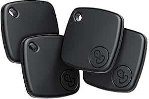 NTAANOO Air Tags-4 Pack, Bluetooth Tracker Works with Apple Find My APP (iOS Only), Keys Finder and Item Locator for Luggage, Backpack, Suitcases, Replaceable Battery, IP67 Waterproof Tracking Tag, Black