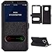 Produktbild Huawei Mate 20 Pro Hülle Fenster Schwarz, PU Leder Handyhülle Tasche Magnet Folio Flip Case Schutzhüllen Handytasche mit Ständer Book View Case Etui Bumper Schale Klapphülle für Huawei Mate 20 Pro