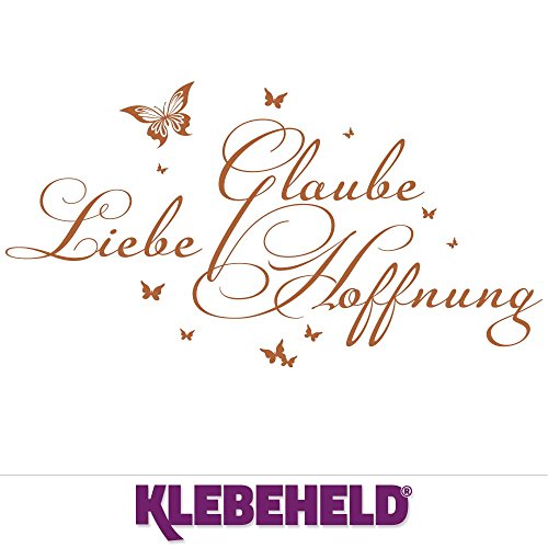 Wandtattoo Glaube Liebe Hoffnung ( Farbe haselnuss / Größe 120x64cm ) - 2