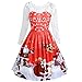 Produktbild Soupliebe Weihnachtsfrauen Lange Hülsen Spitze Patchwork Druckweinlese Kleid Partei Kleid Abendkleider Cocktailkleid Partykleider Blusenkleid