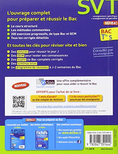Livres Couvertures de DéfiBac Cours/Méthodes/Exos SVT Terminale S