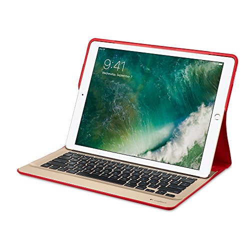 Logi Create Tastatur-Case mit Hintergrundbeleuchtung und Smart Connector für iPad Pro (QWERTZ, deutsches Tastaturlayout) rot/gold - 5