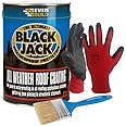 Nassboards Black Jack 905 All-Weather Roof Coating with Brush & Gloves - Fast Drying Weatherproof Solvent-Based Bitumen Compound - Water Proofing and Sealing Different Types of Roof Coverings (5L)