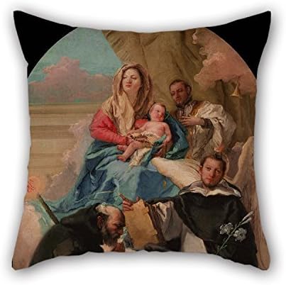 SkuGo The Oil Painting Giovanni Domenico Tiepolo - Madonna And Child With Three Saints Pillow Covers Of 18 X 18 Inches / 45 By 45 Cm Decoration Gift For Relatives Teens Monther Sofa Father Christma