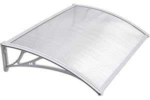Costoffs Front Door Canopy Outdoor Awning Rain Cover Window Garden Shelter Porch Awning Shelter Patio Roofing Sun Rain Protection, White