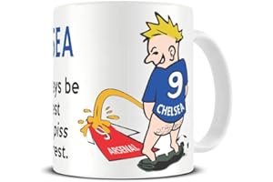 SHAW T-SHIRTS Wee On The Rival's Shirt | Football Fan Rivalry Mugs | Great Funny Gift for a Football Supporter Present Coffee Tea Mug Cup (Chelsea V Arsenal) WE08