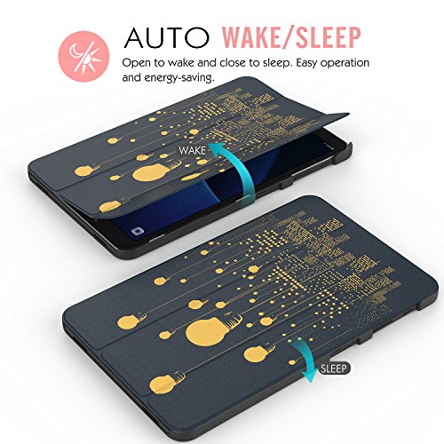 MoKo Samsung Galaxy Tab A 10.1 Hülle – Ultra Lightweight Slim PU Leder Schutzhülle Smart Case mit Standfunktion und Auto Sleep / Wake Up Funktion für Samsung Galaxy Tab A 10.1 Zoll (2016) Wi-Fi/ LTE T580N / T585N Tablet-PC, Nachtlicht - 9