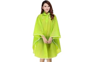 Ceestyle Raincoat Cape de Pluie Femme Portable EVA Manteau Imperméable Poncho à Capuche Moto/vélo Bâche Environnement pour Voyage/Camping/Randonnée/Vacances