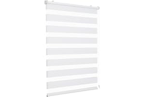 Sekey Double Roller Blind Klemmfix No Drilling for Windows Double Roller Blind 80 cm Wide Duo Roller Blind Sun Protection 80 x 120 cm White