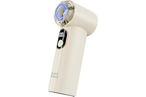 Minthouz Handventilator, 1-100 Stufen Stufenlose Drehzahlregelung Turbo Mini Ventilator Fan, 2000mAh USB-C Wiederaufladbarer Tragbarer Ventilator mit Digitalanzeige, Ideal für Reise, Haus und Büro
