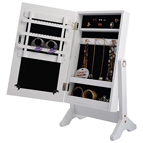 Goplus Schmuckschrank Standspiegel Spiegelschrank Schmuckkasten Schmuck - 6