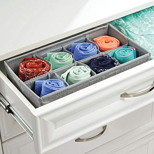 mDesign-bote-de-rangement-pour-armoire-ou-tiroir-avec-8-compartiments-lot-de-2--bote-de-rangement-tissu-pour-la-chambre-des-enfants--panier-de-rangement-flexible-pour-linge-et-accessoires--gris