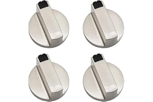 YPLonon 4 Stück Gasherd Knöpfe 6mm Kochfeld Steuerschalter Nicht Deformiert Universal Gasherd Drehknöpfe Massive und Langlebig Metall Gas Herd Knöpfe Wie die Originalen für Herd Gasherd Ofen