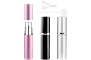 ZINGSO Botellas atomizadoras de perfume de viaje recargables, 3 unidades, 6 ml, mini botellas de aerosol portátiles, recargables, atomizador para después del afeitado, botellas de viaje vacías con embudo