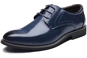 JOYTO Business Anzugschuhe Herren, Lederschuhe Schnürhalbschuhe Oxford Smoking Lackleder Brogue Schuhe Hochzeit Derby Leder