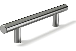 AwmnSrman Kitchen Cupboard Handles Silver 1 Pack 96 mm(3,78 inch) Hole Center, Brushed Finish Stainless Steel Installation of Holes