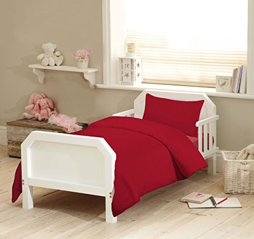 Adam Linens Cot bed Duvet cover with pillow case 100% cotton Baby cot Quilt cove bedding set 120 x 150 cm-Red
