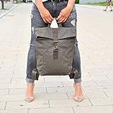  Khaki Canvas Leder Rucksack, wasserabweisend, groß, Damen Tasche, Herren Tasche, Laptop Tasche, Leder, Segeltuch, Uni Tasche, Alletagstasche