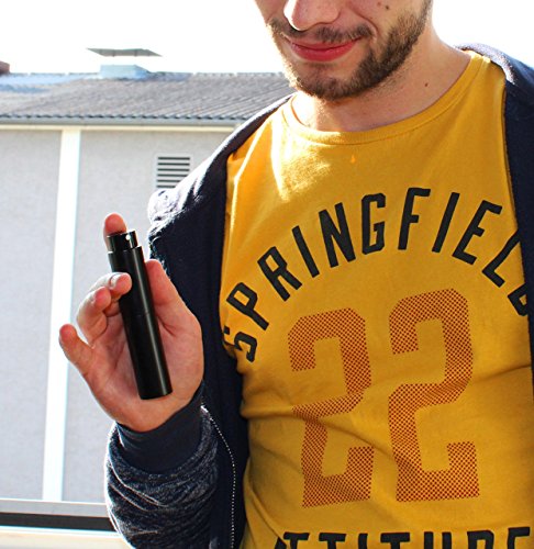 Parfümzerstäuber / Parfumzerstäuber / Taschenzerstäuber – für Parfums, Aftershaves, Gesichtswasser, Haaröl – aus Aluminium – 10ml – leer / auffüllbar / nachfüllbar – mattschwarz - 6