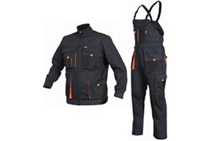 SARA WORKWEAR Set aus Latzhose und Jacke | Perfekt für den Bodenbelagshandel von Arbeitsmechanikern | Arbeitshose für Herren | Fracht-Schwerlastarbeit | Dauerhaft