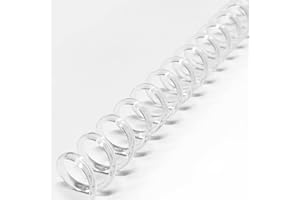 Binditek 50 Pack Plastic Spiral Binding Coils, 6mm(1/4") Binding Spirals,30 Sheet Capacity,4:1 Pitch, Clear Binding Spines