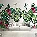 Produktbild NXMRN Regenwald Tropische Blatt Blume Tapete Print Fotowand Für Wohnzimmer Hand Malerei Blumen Wand Papier Wandbilder 3D 260Cmx180Cm