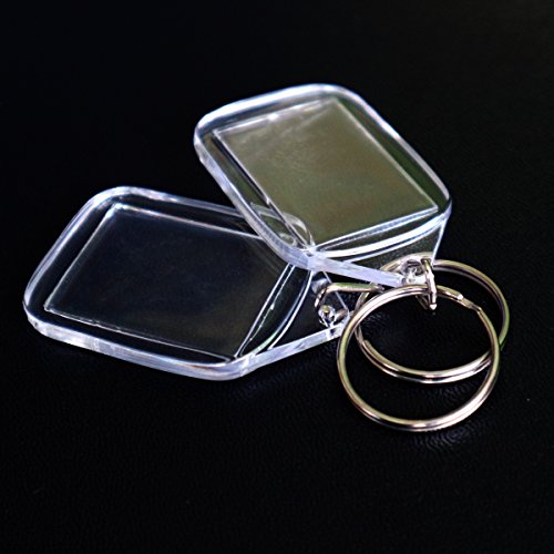 50 transparente Rohlinge Foto-Schlüssselanhänger für Bilder 35mm x 25mm von Kurtzy TM - 4
