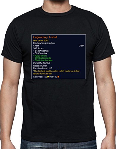 Preisvergleich Produktbild World Of Warcraft Legendary Shirt Parody (Medium, Black)