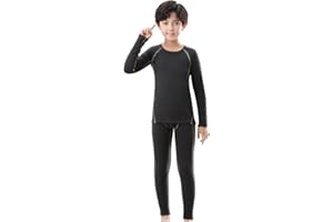 Hereneer Thermounterwäsche Kinder, Lang Atmungsaktiv Funktionsunterwäsche Jungen Mädchen, Sportunterwäsche Kinder Winter Warm Thermowäsche Set Thermounterhemd für Fussball Skiunterwäsche