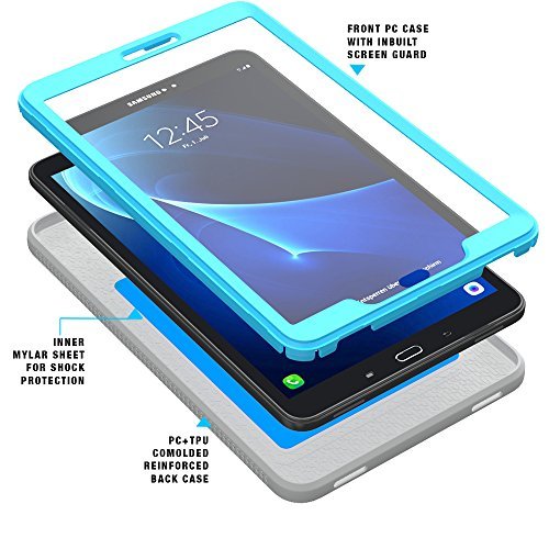 Poetic Revolution Heavy Duty Protecci  n H  brido Funda con el Protector de Pantalla para Samsung Galaxy Tab A 10 1  2016  Azul Gris  NO Compatible con EL Modelo S-Pen  