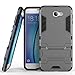 Price comparison product image Case for Samsung Galaxy J7 Prime / On7 2016 (5.5 inch) 2 in 1 Shockproof with Kickstand Feature Hybrid Dual Layer Armor Defender Protective Cover (Grey)