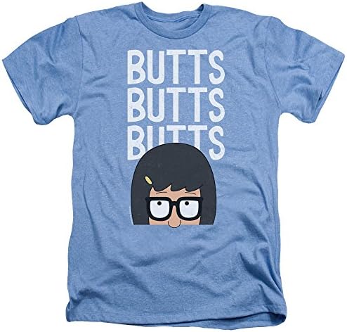 BOBS BURGERS Peepin Mens Heather Shirt Light Blue LG