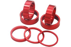 PLATT 7PCS Bike Headset Spacer 1 1/8" Aluminium Alloy MTB Road Bike Stem Headset Spacer 2/3/5 /10mm (Black)