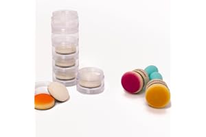 Craftelier - Set di 2 Strumenti per Miscelare l'Inchiostro da 30 mm di Diametro + Barattoli Organizzatori Impilabili per Conservare i Tamponi di Schiuma