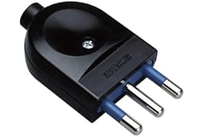 Poly Pool Spina 16a 2p+T, Uscita Cavo Assiale, Fermacavo a Vite, Nero