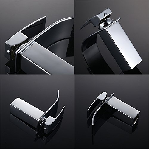 Homelody Bad Waschbecken Armatur Chrom Wasserfall Wasserhahn Badarmatur Mischbatterie Armatur Einhebelmischer Waschbeckenarmatur Waschtischarmatur Waschtischbatterie Waschtischmischer - 7