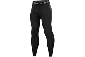 Towintec Pantalon de Compression pour Hommes Séchage Rapide Baselayer Long Sport léger Respirant Leggings Pantalon de Course Tight et Extensible Caleçons de Collant Basketball Fitness Jogging